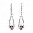 14KW Pink Spinel Earrings with Diamonds