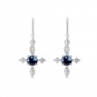 14KW Blue Spinel Earrings with Diamonds-1