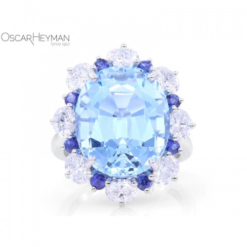 11.29ct Oval Aquamarine Ring