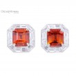 Vivid Orange Sapphire Frame Earrings-1