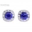 Vibrant Blue Sapphire Frame Earrings-1