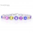 Multi-Color Unheated Sapphire Bracelet-1