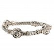 Sterling Silver Oxidized Dragon Spirit Coin Woven Bracelet-1