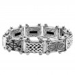 Sterling Silver Oxidized Viking Rune Bracelet-1