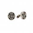 Sterling Silver Oval Cross Cufflinks