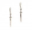 Sterling Silver Oxidized Viking Sword drop Earrings