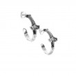 Sterling Silver Oxidized Viking Sword hoop Earrings-1
