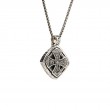 Sterling Silver Oxidized Large Celtic Cross Cushion Pendant-1