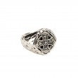 Sterling Silver Oxidized Celtic Cross Cushion Ring-1