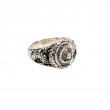 Sterling Silver Oxidized Small Dragon Spirit Coin Ring-1