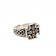 Sterling Silver Oxidized Biker Cross Ring-1