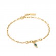 TEAL SPARKLE DROP PENDANT CHUNKY CHAIN BRACELET