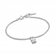 Silver Shell Pearl Padlock Bracelet-1