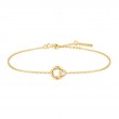 Gold Hoop Freshwater Pearl Bracelet-1