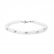 Silver Freshwater Pearl and White Cubic Zirconia Bezel Set Bracelet-1