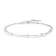 Silver Triangular Cubic Zirconia Station Bracelet-1