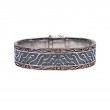 Sterling Silver Oxidized Bronze Hinged Cuff Large Bracelet-1