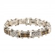 Sterling Silver Oxidized Bronze Oxidized Celtic Cross Small Bracelet-1