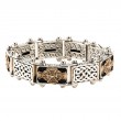 Sterling Silver Oxidized Bronze Oxidized Celtic Cross Bracelet-1