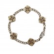 Sterling Silver Oxidized Bronze Cushion Cross Bracelet-1