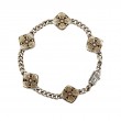 Sterling Silver Oxidized Bronze Cushion Cross Bracelet