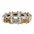 Sterling Silver Oxidized Bronze Viking Rune Bracelet-1