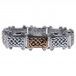Sterling Silver Oxidized Bronze Celtic Knotwork Bracelet