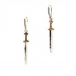 Sterling Silver Oxidized Bronze Viking Sword drop Earrings-1