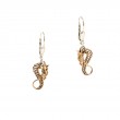 Sterling Silver Oxidized Bronze Dragon Leverback Earrings