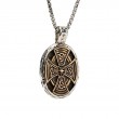 Sterling Silver Oxidized Bronze XL Celtic Cross Oval Pendant-1