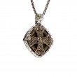 Sterling Silver Oxidized Bronze XL Celtic Cross Cushion Pendant-1