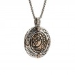 Sterling Silver Oxidized Bronze CZ Four Angels Reversible Spinner Pendant-1