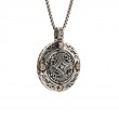 Sterling Silver Oxidized Bronze CZ Four Angels Reversible Spinner Pendant