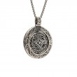 Sterling Silver Oxidized Bronze CZ Four Angels Reversible Spinner Pendant