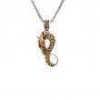 Sterling Silver Bronze Black CZ Dragon Pendant-1