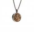 Sterling Silver Oxidized Bronze Reversible Coin Pendant