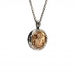 Sterling Silver Oxidized Bronze Reversible Coin Pendant