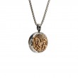 Sterling Silver Oxidized Bronze Solar Horse Reversible Coin Pendant-1