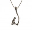 Sterling Silver Oxidized Bronze Curved Viking Warrior Axe Pendant