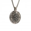 Sterling Silver Oxidized Bronze Reversible Spinner Pendant-9
