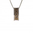 Sterling Silver Oxidized Barked Bronze Celtic Rectangular Pendant-1