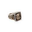 Sterling Silver Oxidized Bronze Wolf Ring-1