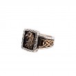 Sterling Silver Oxidized Bronze Black Cubic Zirconia Raven Ring