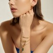 Gold Stud Link Charm Bracelet-3