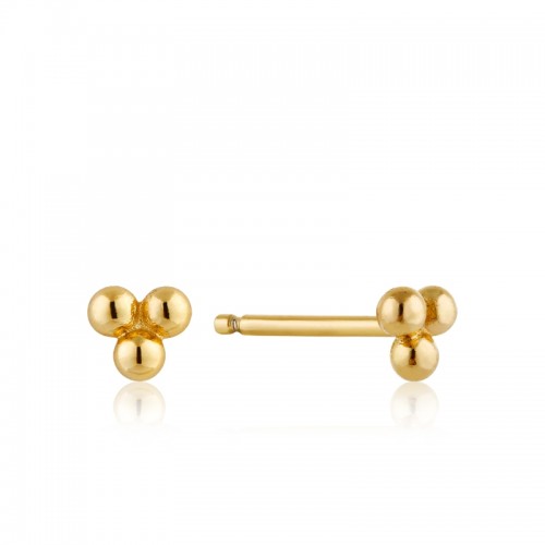 Modern Triple Ball Stud Earrings