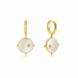 Moon Emblem Gold Huggie Hoop Earrings-1