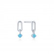 SILVER TURQUOISE LINK STUD EARRINGS-1