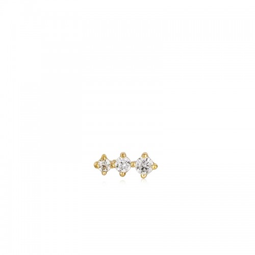 GOLD SPARKLE CRAWLER BARBELL SINGLE EARRING
