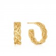 GOLD ROPE CHUNKY HOOP EARRINGS-1