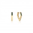 MALACHITE ANGULAR HOOP EARRINGS